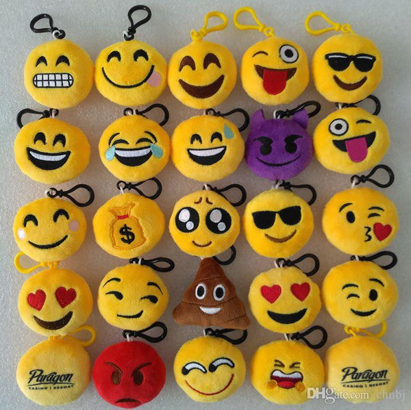 Emoticons Plush Keychain Emoticons Smile Emotions Yellow QQ Plush Plush Toys Dolls Dolls Mobile Phone Bag Pendants Creative Cartoon Pendant