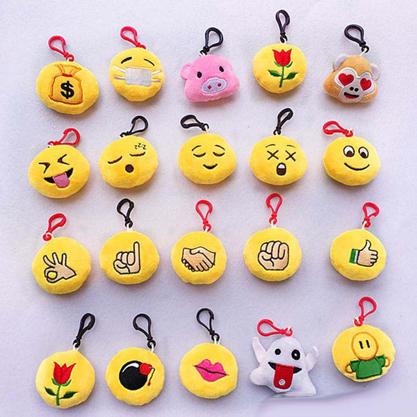 New style Emoji toys for Kids Emoji Keychains Mixed Emoji Keyrings Bag pendant 6cm 2.3inch Free shipping