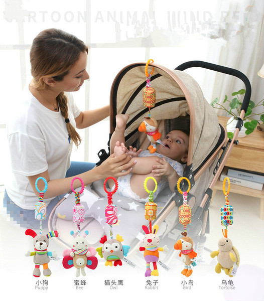 Cartoon Infant Toys Mobile Baby Plush Toy Bed Wind Chimes Rattles Bell Toy Baby Crib Bed Hanging Bells Toys