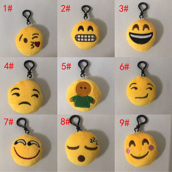 New 52 Styles Emoji toys for Kids Emoji Keychains Mixed Emoji Keyrings Bag pendant 5.5*2.5cm Free shipping