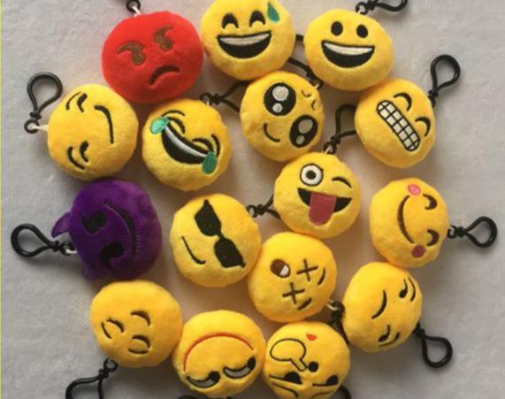 QQ emoji plush pendant Key Chains Emoji Smiley Small pendant Emotion QQ Expression Stuffed Plush doll toy size toys