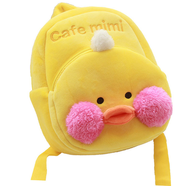 Cute Animal Yellow Duck Cafe Mimi Plush Backpack Mini Cute Plush Bag Soft Toy kids School Bag