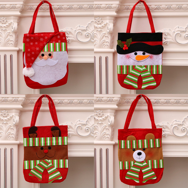 Free Shipping New Christmas Elderly Gift Bag Sewing Cotton Cloth Christmas Candy Bag Decorations Backpack Christmas Gifts