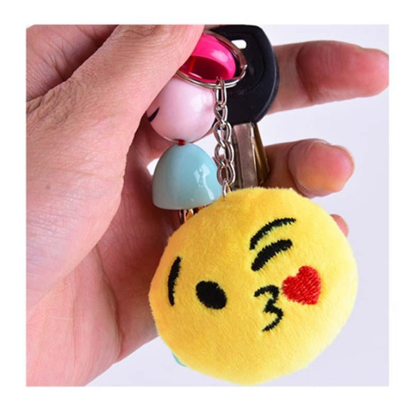 New Multi Style Emoji Plush Pendant Key Chains Emoji Smiley Emotion Yellow QQ Expression Stuffed Plush Doll Toy for Mobile Bag Pendant