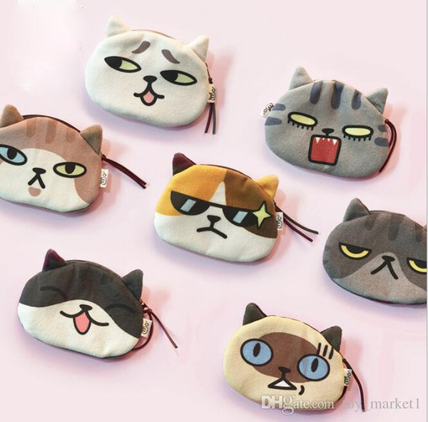 Children's Coin Bag Cartoon Cute Cat New Hot Coin Purse Cute Emoji Wallet Plush Pendant High Quality 