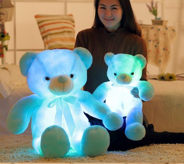 50cm Creative Light Up LED Teddy Bear Stuffed Animals Plush Toy Colorful Glowing Teddy Bear Christmas Gift for Kids