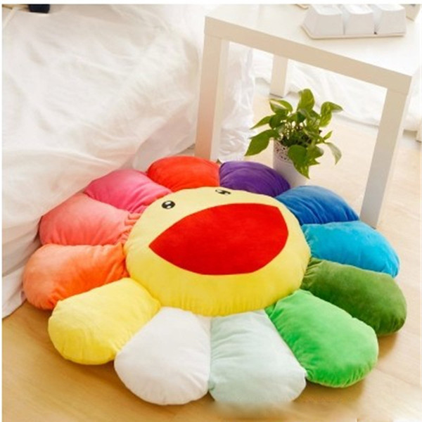 Murakami Takashi Sunflower Plush Cushion Toy Soft Pillow Sofa Doll Cute Cartoon Back Cushion 40CM 50CM