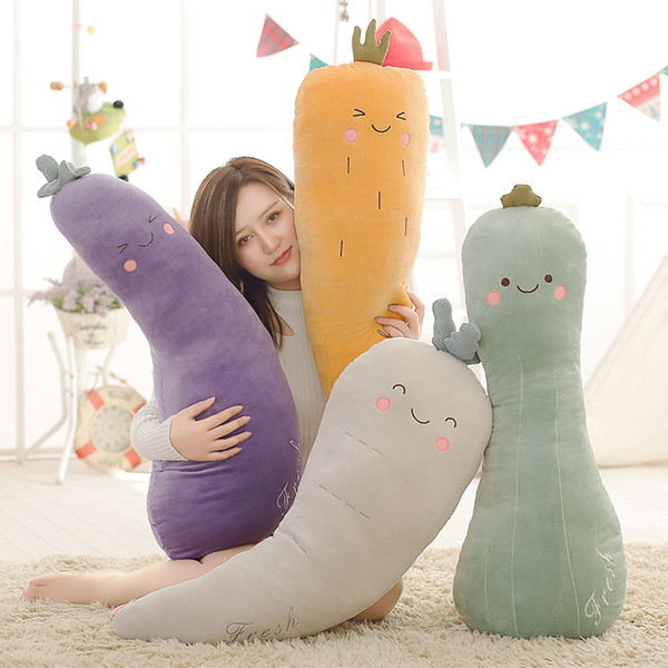 Eggplant Radish Towel Gourd Doll Net Red Long Sleep Clip Leg Pillow Artifact Doll Gift-Style Plush Doll