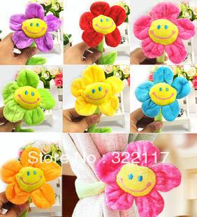 Wholesale- Curtain buckle flower plush cartoon ,curtain strap child & wedding gift.8pcs/lot