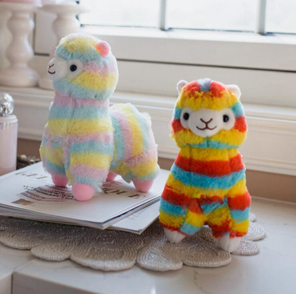 Rainbow Alpaca Doll 20cm Soft Cotton Lovely Animal Stuffed Plush Toy Horse Lama Kids Gift OOA7398