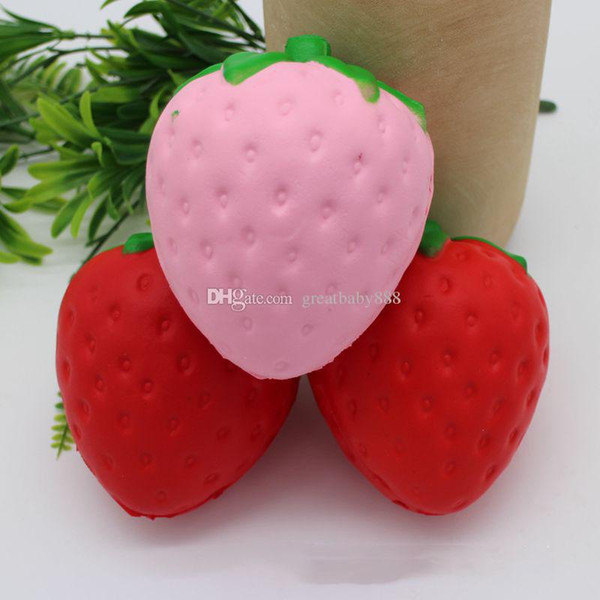 2017 new Strawberry PU toys 11.5*9.5cm Squishy fruit Slow rebound Stuffed Animals Squishy toys EMS C2165