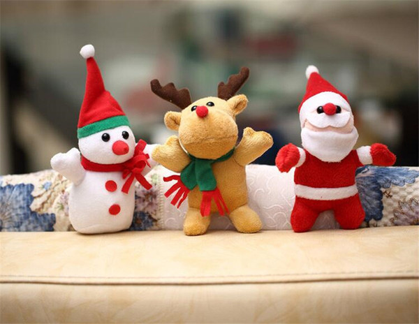 3 Styles Christmas Gift Snowman Reindeer Santa Plush Toys Pendant Plush Dolls Christmas Decoration Free Shipping