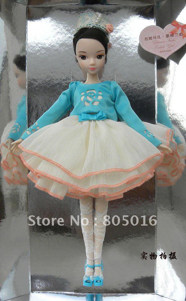 Wholesale - 29CM Tall Glamorous Kurhn Fashion Gentle Girl Bobby Doll With Beautiful Dress, Joint Body Model Toy