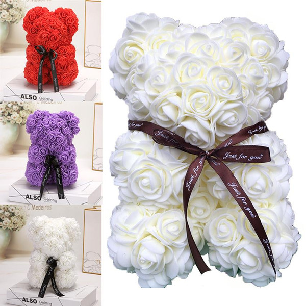 Valentines Romantic Gift box PE Rose Bear Artificial Rose Decorations Cute Cartoon Girlfriend Kid Gift Hot