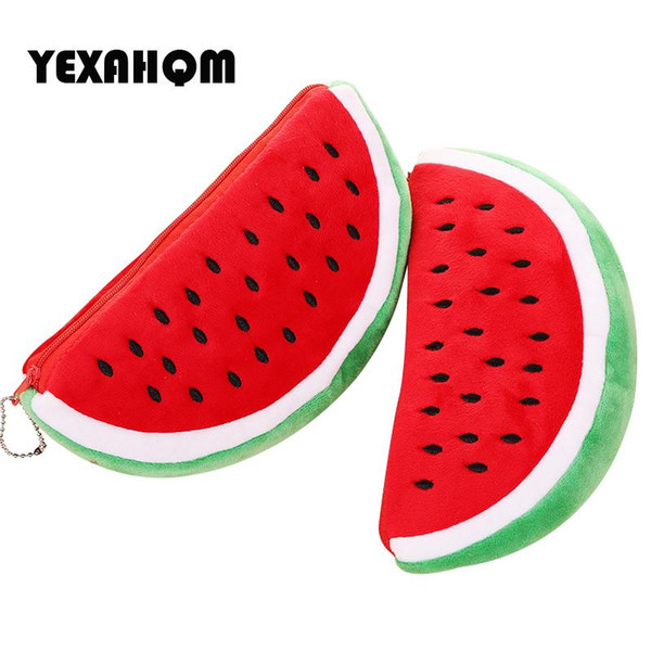 YEXAHQM Watermelon Stuffed Plush Toy Cute Pencil Case Pen Bag School Supplies Soft Plush Toy For Children Kids Best Gift