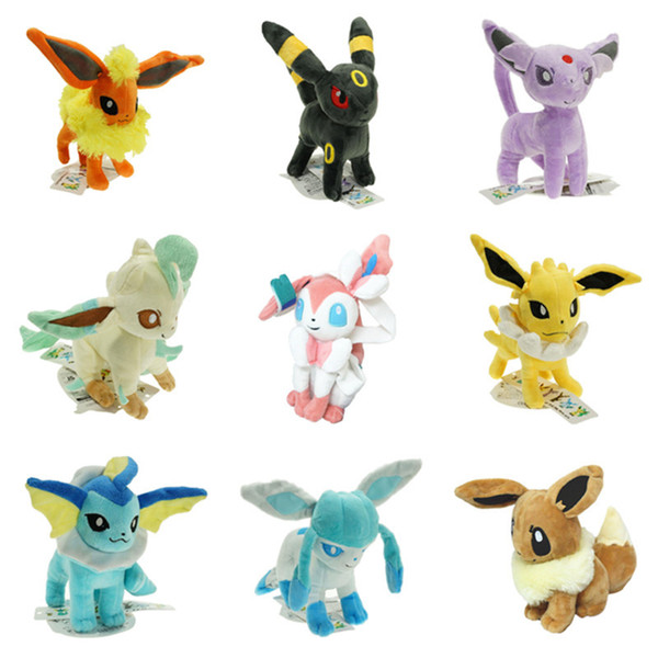 22cm Plush Toys Umbreon Eevee Espeon Jolteon Vaporeon Flareon Glaceon Leafeon Soft Stuffed Dolls Figures Toys