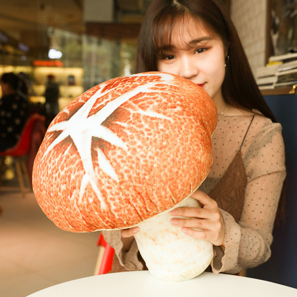 Wholesale- New Arrive 1Pc 40Cm 3D Simulation Mushroom Shape Plush Pillow Home Decor Baby Toys Kids Christmas Birthday Gifts