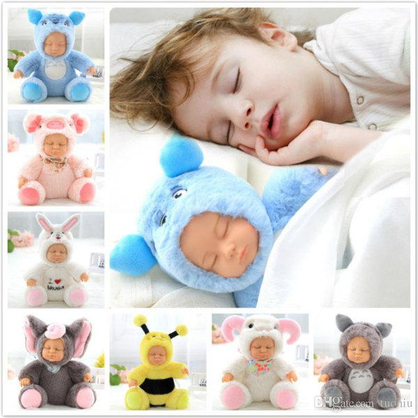 Plush Stuffed Toys Baby Doll Newborn Toy Kids Accompany Sleep Cute PVC Face Plush Animal Doll Girl Birthday Gift for Children