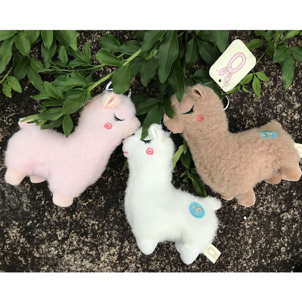 Cute Mini Lama Doll Smiling Alpaca Soft Cotton Animal Plush Stuff Doll Toys Cute Alpaca Keychain Kid Girls Birthday Gift