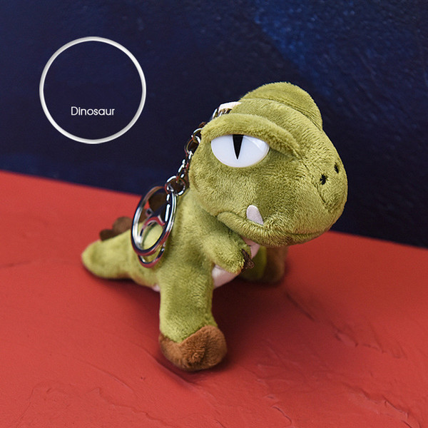 Cartoon 10cm Cute Dinosaur Plush Toys Kawaii Bag Backpack Pendant Keychain Stuffed Animals Kids Toys for Children Birthday Gift Doll