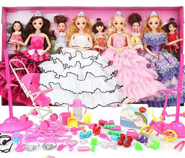 Girls DIY Dress Up Toy Fashionista Ultimate Princess Doll and Fashions Clothes Dress Up Gift Box Set