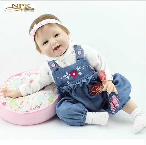 22'' Reborn Baby dolls full handmade Brown eyes silicone vinyl newborn baby doll baby toys soft girls gift