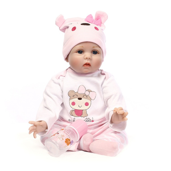 Ins 55cm soft silicone Simulated infant lifelike rebirth baby childrens Silicone doll toys H163