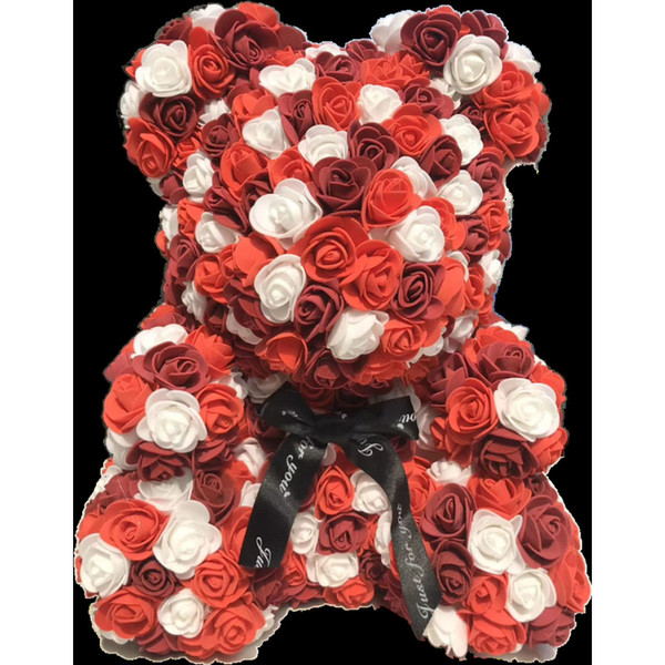 Hot Sale 40cm Bear of Roses Artificial Flowers Home Wedding Festival DIY Cheap Wedding Decoration Gift Box Wreath Crafts Best Gift air11