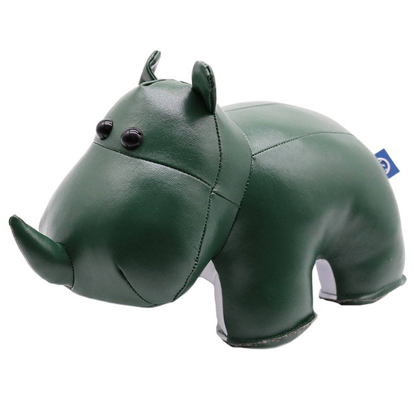 US free shipping BUYI Hippo Doll Leather Animal Decorative Bookend Children and Kids Home Room decoration birthday gifts