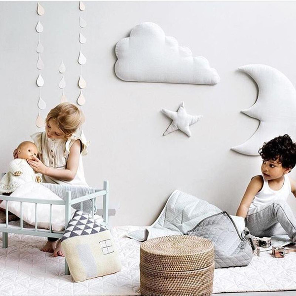 Hanging Toys For Children Baby Moon Stars Clouds Stuffed Plush Toys For Kids Baby House Nordic Style Decoration Room Ornament