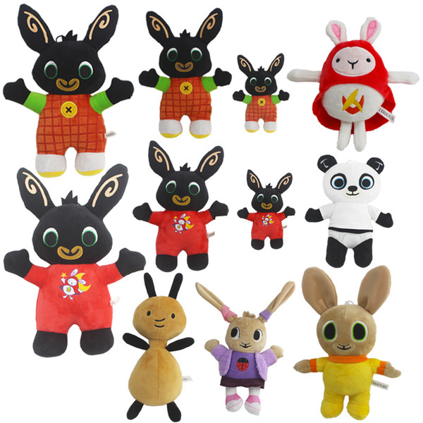 Bing Bunny Plush Toy Pendant Clip Keychain Bing Bunny Doll Toy Hoppity Voosh Stuffed Animal Pando Rabbit Toy for Christmas Gifts