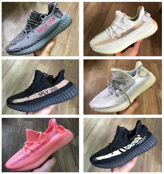 2019 Static Butter SESAME 350 V2 Running Shoes Blue Semi Frozen Yellow Zebra Cream Triple White Beluga Sport Trainers Sneakers