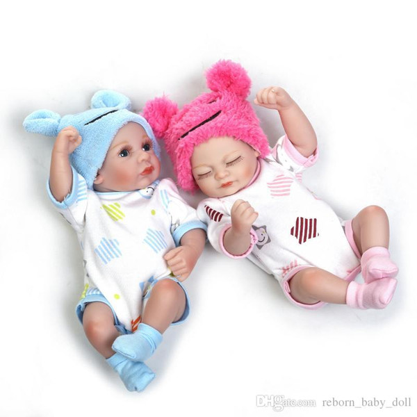 Cute lovely reborn baby doll 10inch can bath into water vinyl doll