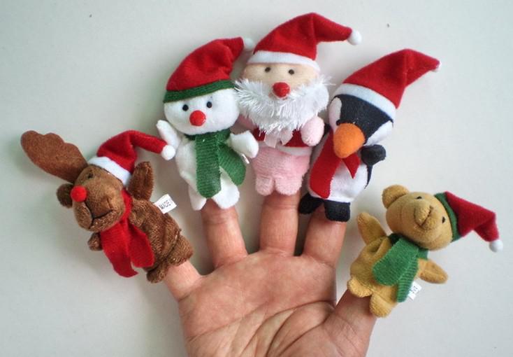 50pcs/lot 6g Plush Family finger puppets wool Wear toys finger doll Christmas gifts Baby doll Free s