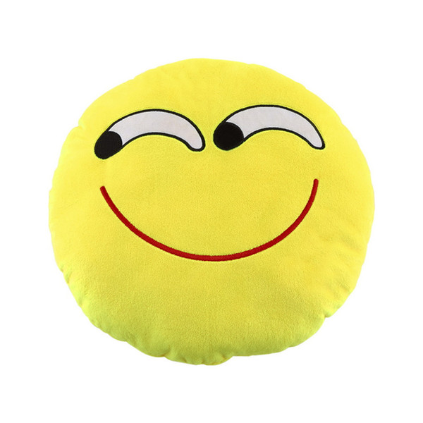 Soft Emoji Cute Smile Emoticon Yellow Round Cushion Pillow Stuffed Plush Toy Doll Christmas Present