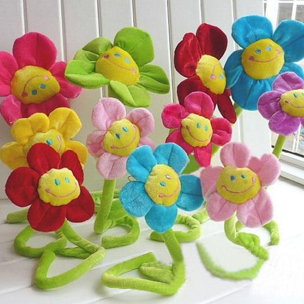 Wholesale- 33cm Cartoon sunflower flowers, curtain flower, flower plush toys, children's gift, wedding gifts Wholesale