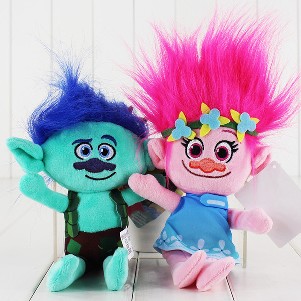 23cm Movie Trolls Poppy Branch Plush Toy Soft Plush Stuffed Doll for kids Christams gift free shipping EMS