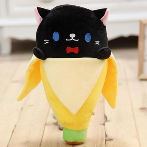 Wholesale- Japan Appease Baby Hidden Cat Banana 30-50cm 4 Colour Plush Soft Creative Doll Stuffed Toy For Baby Kids Birthday Gifts