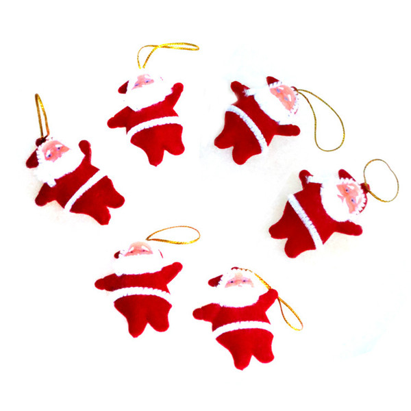 Small red santa doll pendant Christmas tree decoration plush toy small pendant Christmas supplies