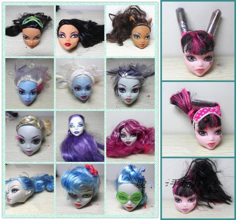 High School Toy Monster High Dolls Head PVC Figure Doll Accessories Toy Ugly dolls