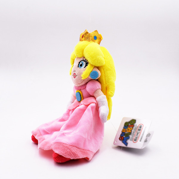 20170724 22cm Super Mario Bros Pink Princess Peach Plush Toy Kawaii Cartoon Anime Stuffed Toys Kid's Gift For Christmas Free Shipping