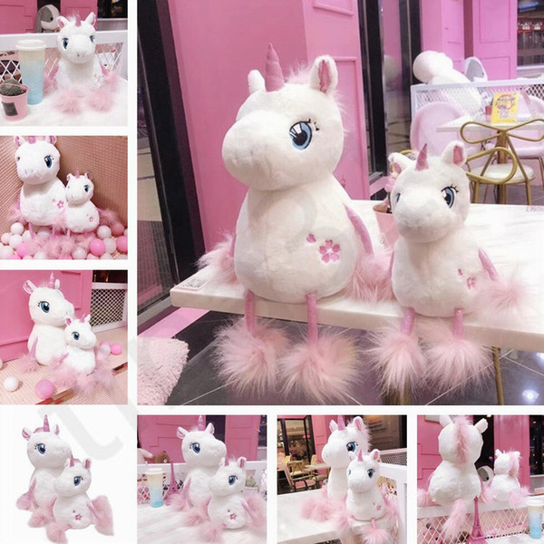 New Ins Internet Celebrity Sakura Unicorn Plush Toys Lovely Pink Pony Doll Birthday Gift Give Girlfriend T7I744