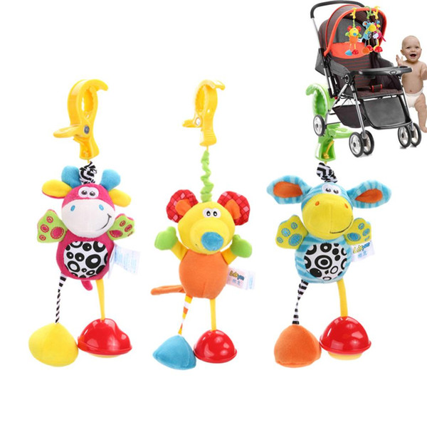 Baby Toys Rattles Mobile Soft Doll Plush Kids Toys for Children Newborns Kids Animal Clip Crib Bed Stroller Hanging Bells Dolls