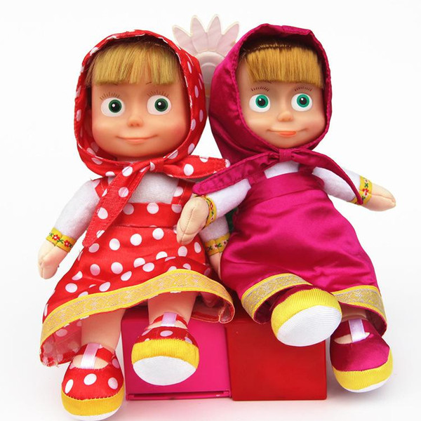 27cm Popular Masha Plush Dolls High Quality Russian Martha Marsha PP Cotton Toys Kids Briquedos Birthday Gifts