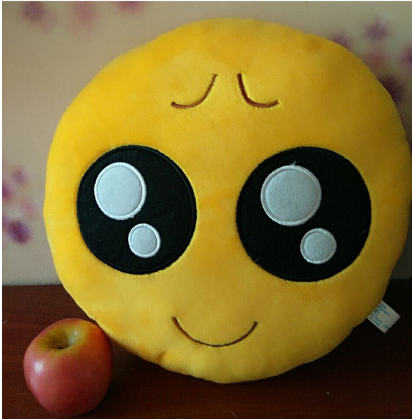 QQ Christmas Emoji Pillows Bolster Smile Cartoon Stuffed Toy Plush Toy Pendant Key Chains Emotion Round Cushion Factory Direct