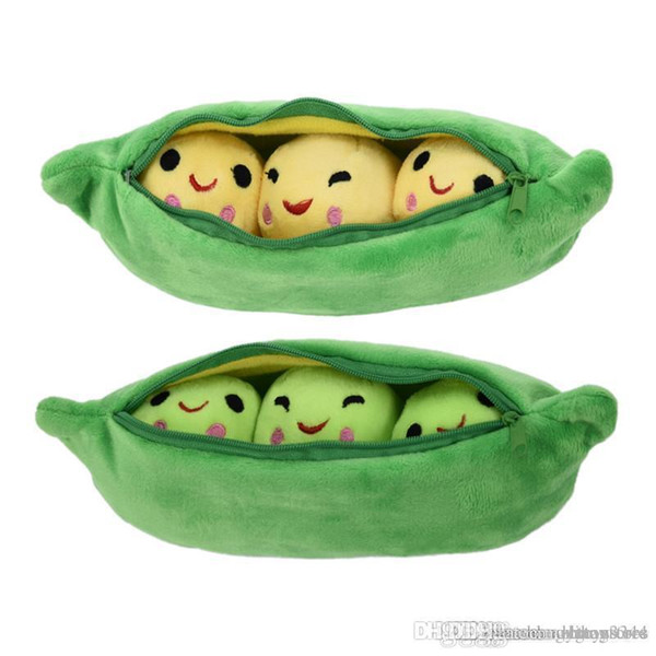 Wholesale- MINOCOOL 25/40CM Pea-shaped Pillow Toy Cute Pea Stuffed Plant Doll Girlfriend Kawaii For Children Gift