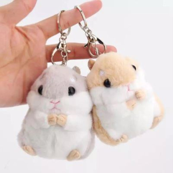 Small Hamster Toy Doll New Style Cute Soft Plush Cartoon Kawaii Animal Key Chain Stuffed Mouse Toy Birthday or Christmas Baby Kids Gift