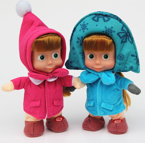 Masha Doll Cartoon Martha Marsha plush Stuffed Soft toys PP Cotton masha doll singing Russian song in stock