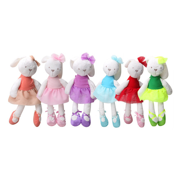 2018 New Cute Bunny Short Plush Kids Toy Doll Ballet skirt Bunny Baby Accompany Sleeping doll