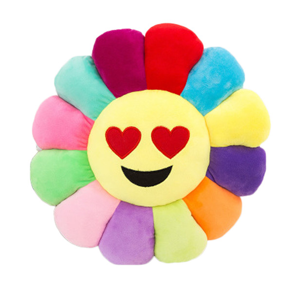 2017 New 30CM Colorful flowers Sunflowers QQ Expression Plush Toy Pillow Toys